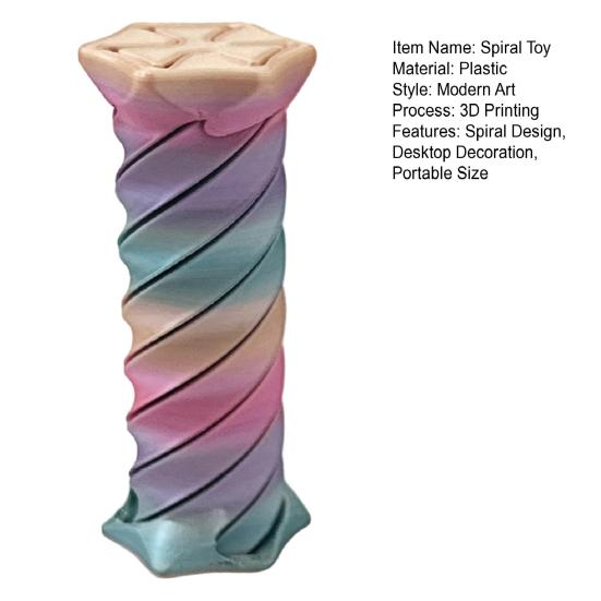 3D Printed Spiral Toy Repeating Rotation Expanding Spiral Passthrough Sculpture Figurine Stress Relief Kids Adults Mini Spiral Fidget Toy