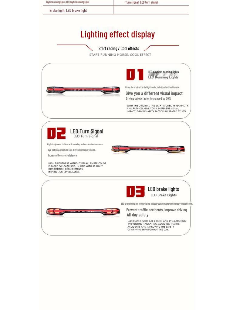 LED Through-Type Taillight Assembly with Flowing Turn Signal for 2014-2017 Porsche Macan.