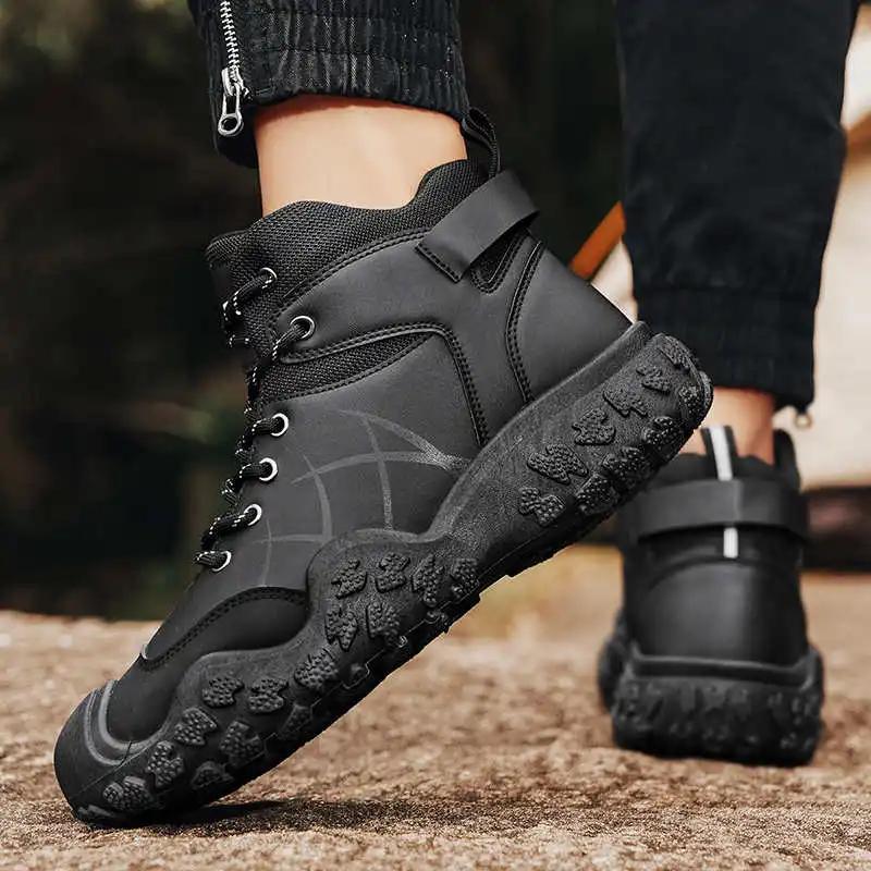 Thick Heeled Natural Leather Breathable Sneakers For Men Loafers Boots Luxury Brand Mens Moccasins Shoes Sports Portable