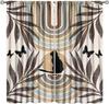 Mid Century Moon Cat Curtain Retro Black Cat Leaves Sun Moon Leaves Boho Abstract Geometric Arch 70s Window Drapes for Bedroom