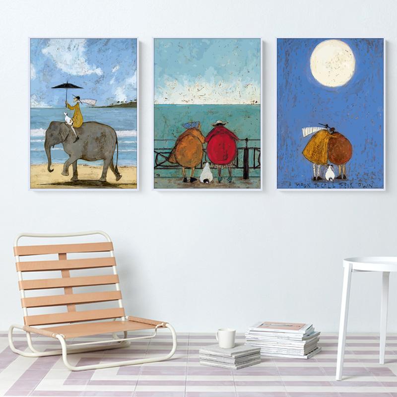 Милый мультфильм Happy Family Lover, картина на холсте, счастье, любовь, постеры и принты для гостиной, спальни, декор, настенное искусство