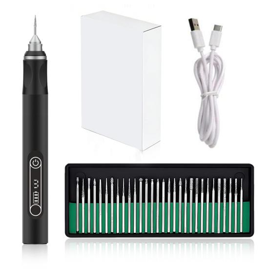 Precision Drilling Pen for Leather Cordless Engraving Machines with Bits, USB Rechargeable Mini Electric Engraver Etching Wood Carving Tool