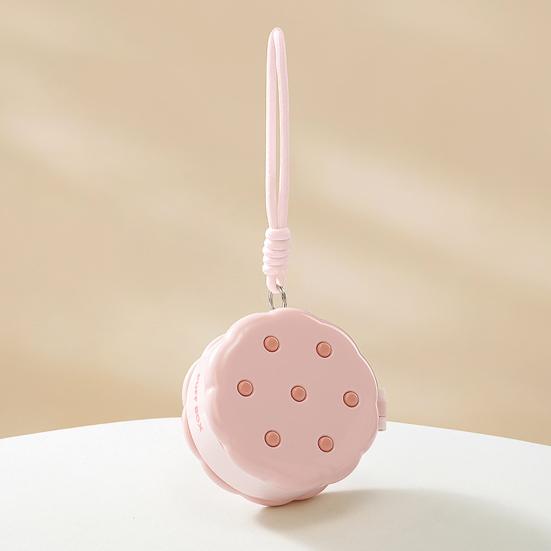 Круглая Пудреница Двухъярусная Разделение Влажного и Сухого Макияжа Чехол для Пуховки Портативный Органайзер для Спонжей Макияжа с Шнурком для Женщин Девочек Дорожное Хранение