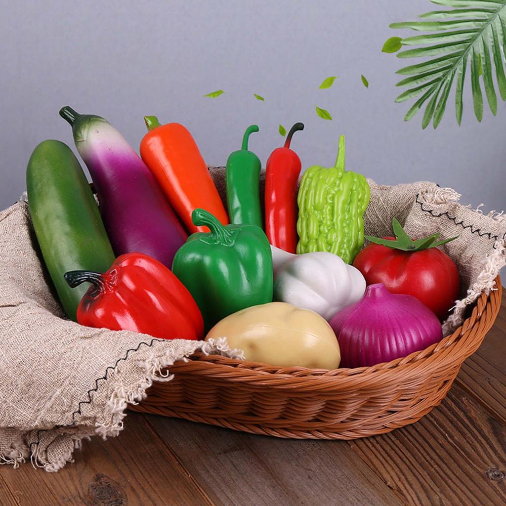 6Pcs Realistic Simulation Vegetable Models Artificial Vegetable Toy Kitchen Vegetable Decoration for Display Photography