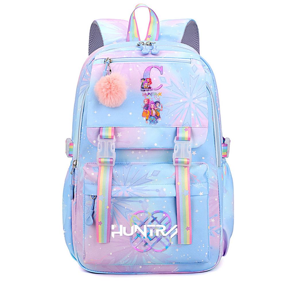 Милый Водонепроницаемый Рюкзак Большой Вместимости с Принтом Охотников на Демонов в Стиле K-Pop для Подростков Студентов Девочек Мальчиков Школьная Сумка Сумка для Книг Женская Дорожная Сумка