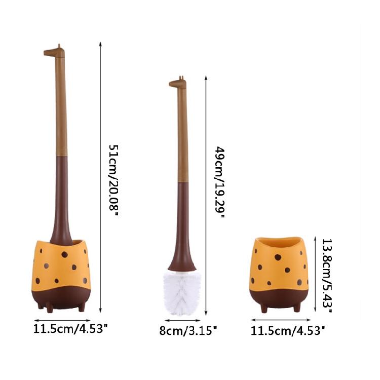 Милая щетка для унитаза в форме жирафа, щетка для чистки унитаза с длинной ручкой и подставка