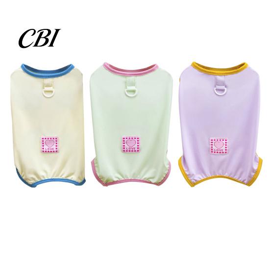 Summer Pet Clothes Dog Four-Legged Shirt, Sleeveless T-shirt, Contrast Color Outfit, Soft Clothing Breathable for Small Dogs Teddy Bichon Frise Leash