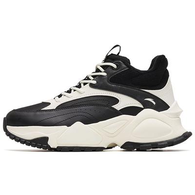 Прочные теплые высокие повседневные туфли женские кроссовки черные белые 122248996-02