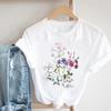 Short Sleeve Plant Flower Spring Tee Top Fashion Tshirt Clothing Casual Women Print Summer Lady Female Graphic T-shirt