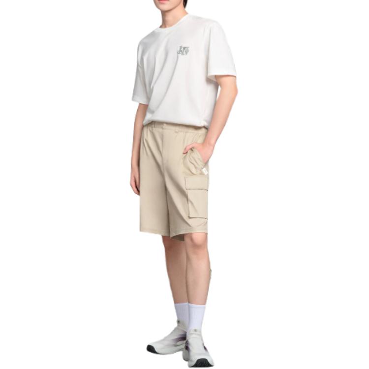 Li Ning Sports Trend Series однотонные свободные дышащие удобные повседневные шорты унисекс шорты Oxford-Brown AKSU319-4