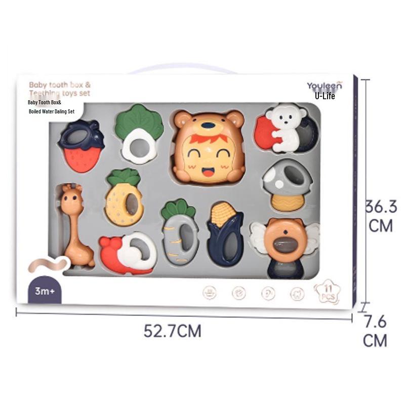 Yuele'en Набор погремушек и прорезывателей для новорожденных: Развивающая игрушка для захвата для 0-6 месяцев