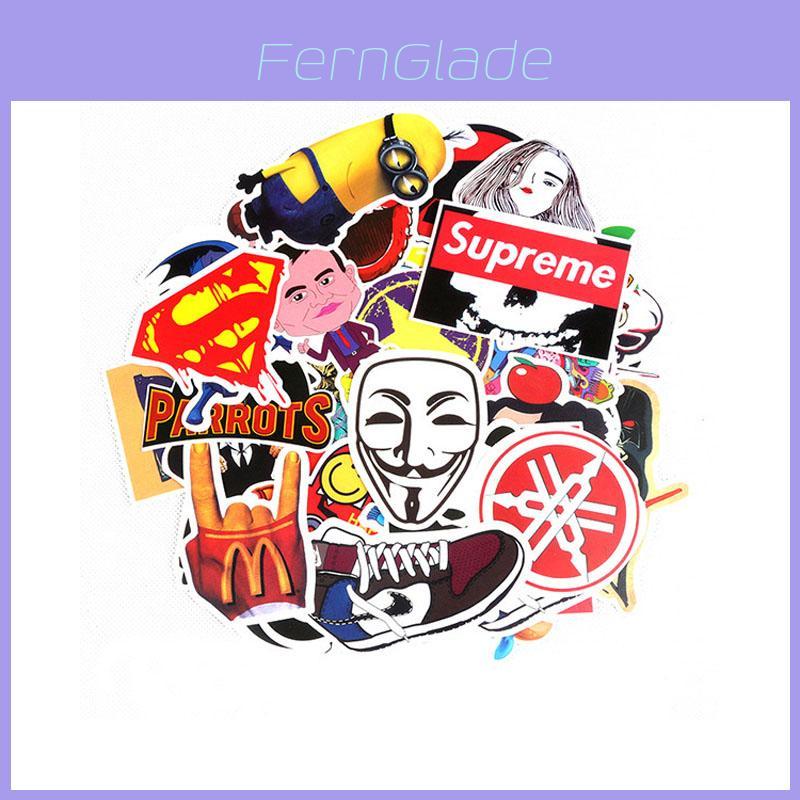 Vibrant 50pcs Vinyl Stickers For Skateboard Guitar Travel Case With Cool Designs