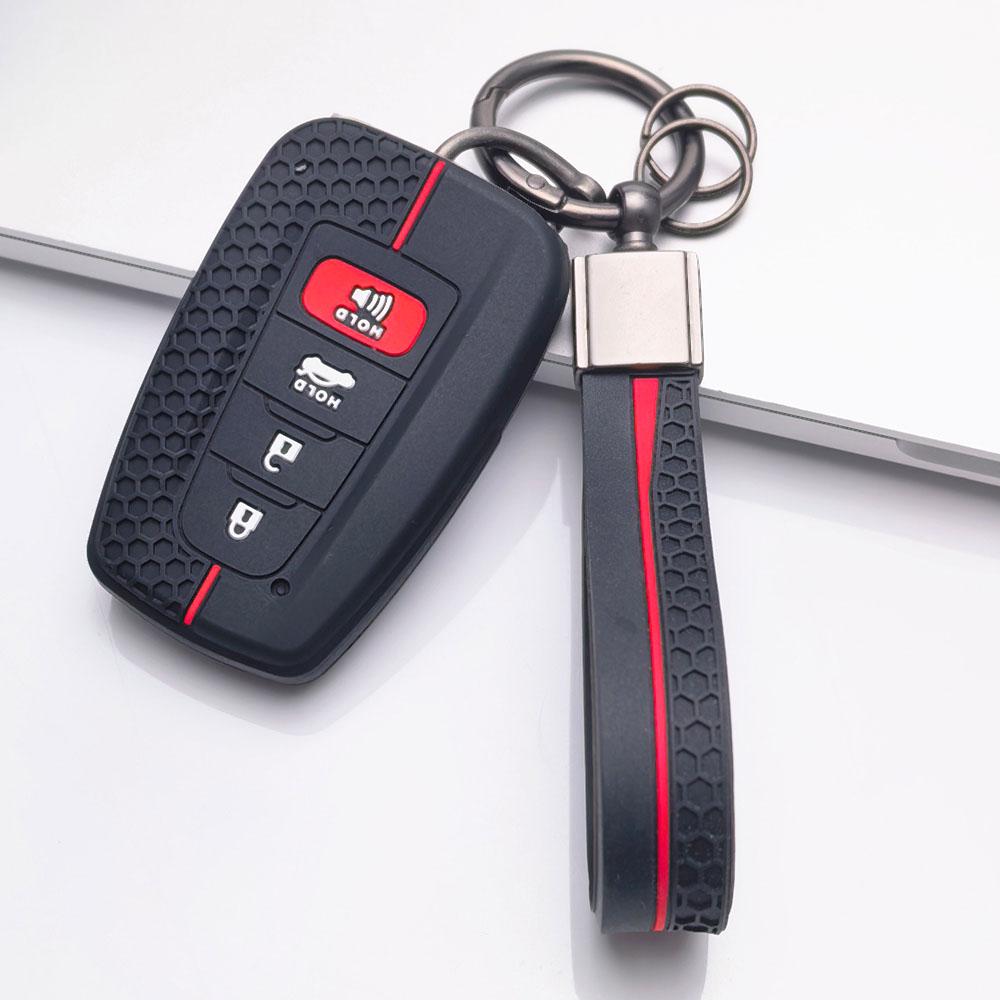 Силиконовый чехол для брелока с соответствующим брелком, совместимый с Toyota Camry RAV4 Highlander Corolla Avalon C-HR, подходит для Toyota Camry RAV4 Corolla Prius