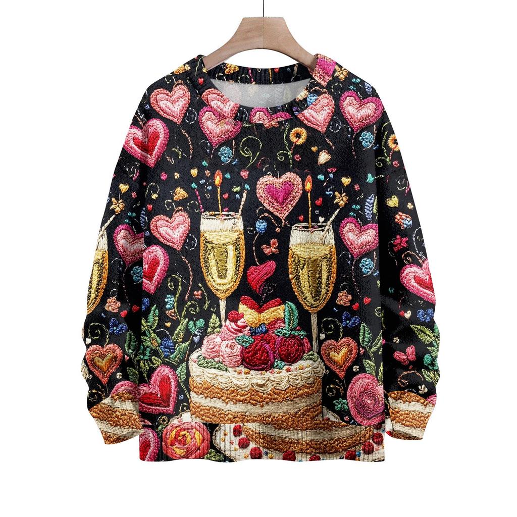 Детский модный свитер с круглым вырезом и длинным рукавом для мальчиков и девочек, вязаный свитер с милым принтом