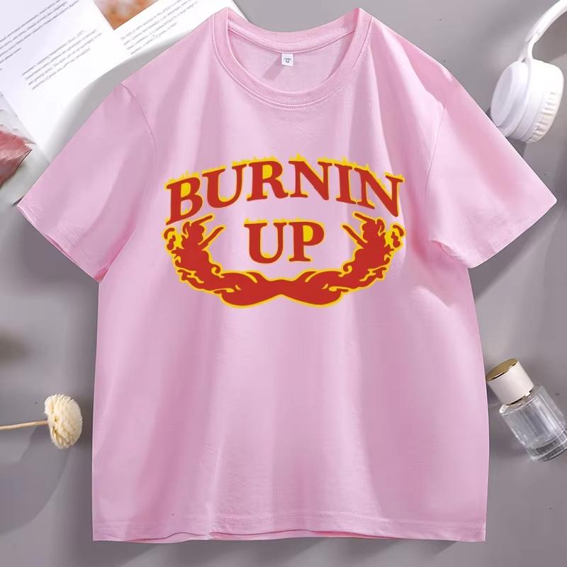 Burnin Up Graphic Tshirt Mens Clothes Causal Short Sleeve High Quality Breathable Tshirt Male Clothes Y2k Fashion Tee Unisex