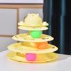 Funny 4-Layer Rotatable Track Amusement Plate Cat Toy Amusing Cat Stick Cat Intelligence Interactive Training Balls Toys