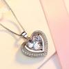 Zircon Heart Necklaces for Women Lover Silver Color Female Pendant Necklace Fashion Neck Chain Jewelry Girlfriend Birthday Gift