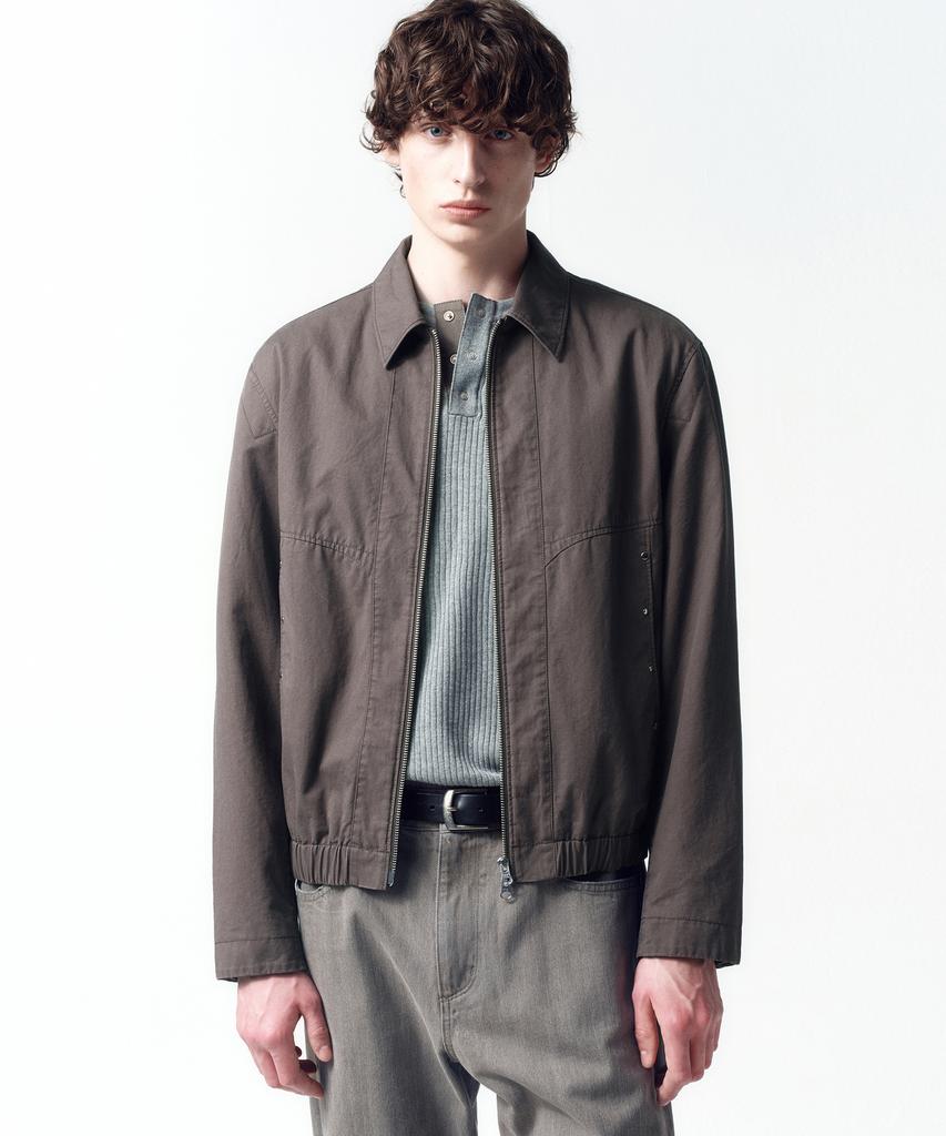 Insilence Studded Cotton Blouson Brown