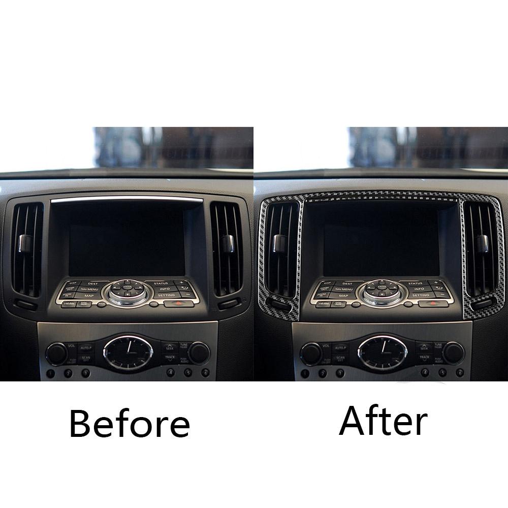 Накладка на центральный воздуховод для 2007-2013 Infiniti G37, настоящее углеволокно