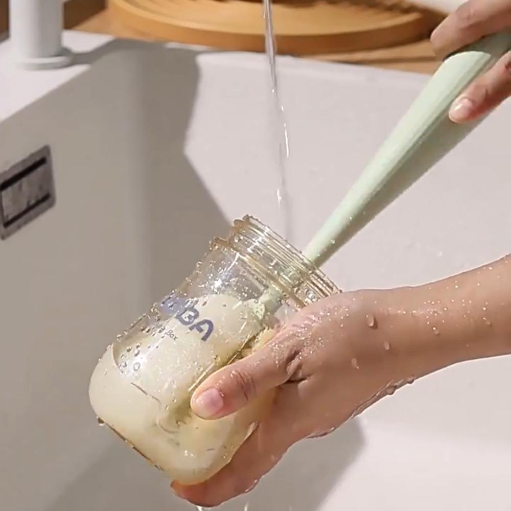 Multipurpose 5-in-1 Cup Washing Tool Long Handle Silicone Bottle Brush Toddler