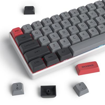XDA PBT 134 Key Dye Sublimation Gray Red Custom Keycaps Set for MX Switch 60 Gaming Mechanical Keyboard Keycaps, Cherry/Gatron Percent/68/GK61 (Серый