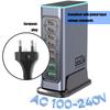 660 Вт 8-портовая станция быстрой зарядки USB C с портом PD100 Вт для ноутбуков, телефонов, планшетов, устройств. Европейские вилки. Настенное зарядное устройство
