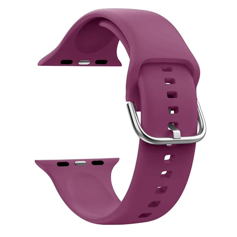 Ремешок Для Apple Watch Ремешок 44мм 45мм 49мм 42мм 41мм 40мм Аксессуары Силиконовый Браслет Correa iWatch Серия 8 9 Ultra SE 6 7 5 4