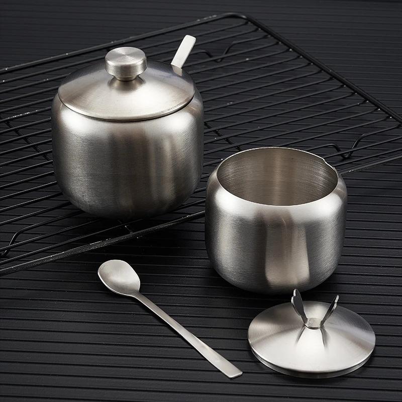 Банка для специй из нержавеющей стали Золотая Серебряная Сахарница с крышкой Банка для масла чили Соль Перец Бутылка для специй Коробка Кухонный инструмент