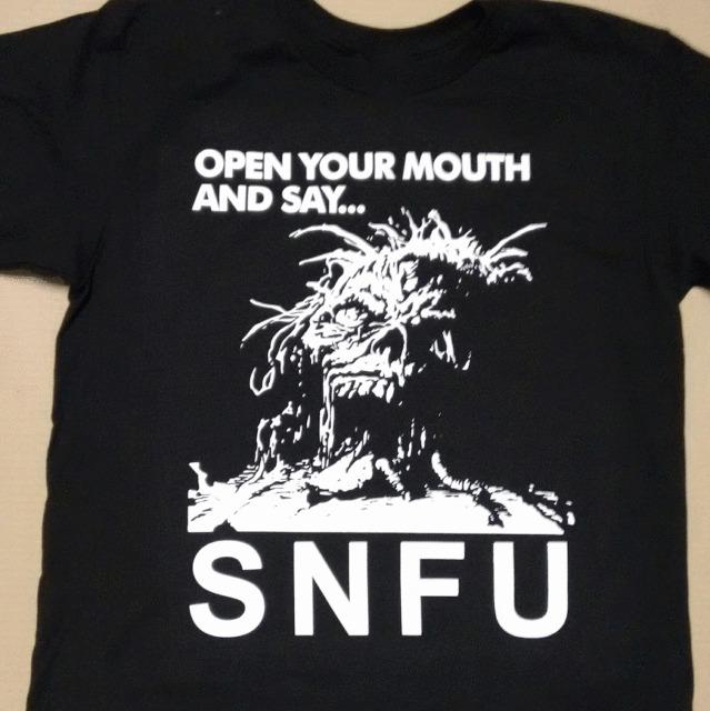 Винтажная черная футболка с коротким рукавом SNFU Band Open Your Mouth, все размеры