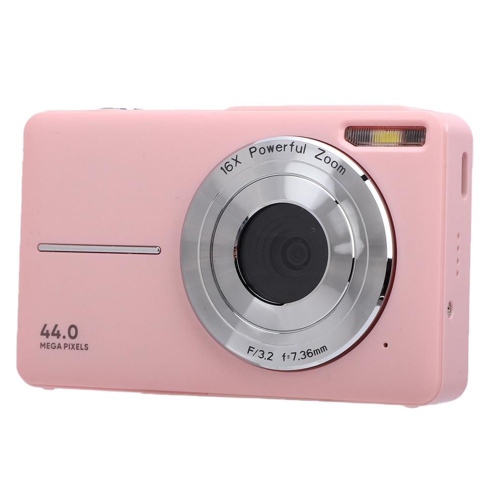 FHD 1080P Digital Camera 44MP 16X Zoom Anti Shake Portable Camera with 2.4inch Screen Smile Detection for Boys Girls