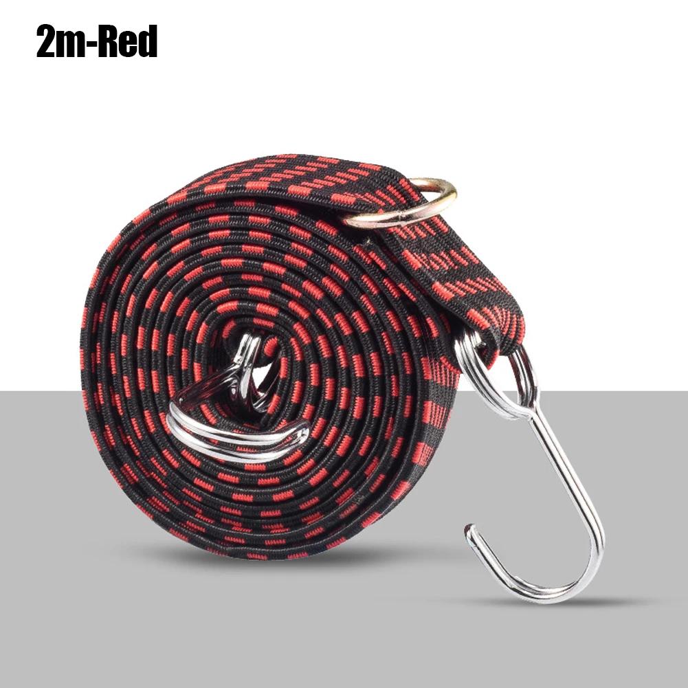 Эластичные шнуры-резинки с крючком, прочный ремень-резинка для багажа, противоскользящий плоский эластичный трос для мотоциклов, велосипедов, движущихся