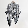 130*130Cm Oversized Animal Floral Printed Square Scarf Soft Thin Smooth Silk Shawl Leisure Style Windproof Sunscreen Head Wrap