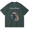 230GSM 100% Cotton T-Shirt Great Dane Print Tees Funny Harajuku Style Combed Cotton Tshirt