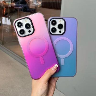 IPhone 16 Чувствительный к коже Магнитный чехол для телефона Хамелеон Подходит для Apple 15 ProMax Градиентный 14 Защитный чехол от падений