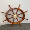 86.36 Cm Durable Wooden Brass Ship Wheel Home Decor