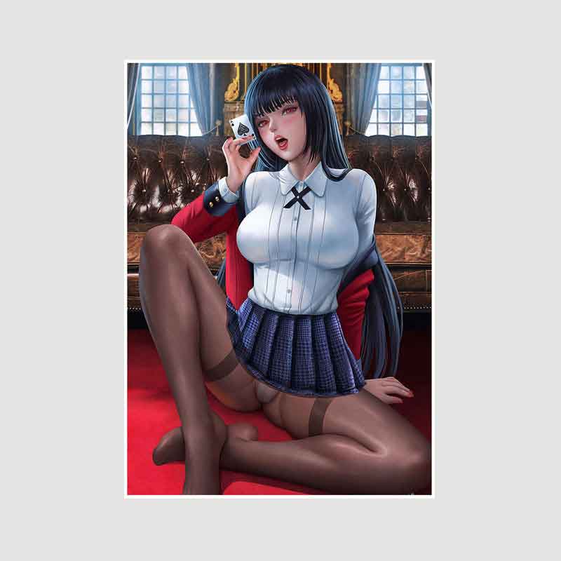 Классические аниме Kakegurui постеры ретро белая бумага манга фигурка постер декор принты четкое изображение спальня бар украшение искусство живопись декоративные картины