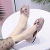 Fashion Ladies Footwear Diamond Square Toe Slip-on Green With Crystals Heel Women's Flat Shoes 2025 Summer Trend Promotion 39 Social Y2k