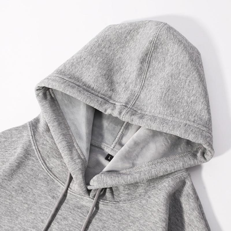 Men's Clothing Sweatshirt 420g Velvet Hooded Sweatshirt Men's Hoodie Solid Color Large Size Autumn and Winter Men Jacket