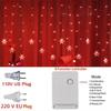 New 3M Christmas Light  Snowflake Curtain Icicle Fairy String Lights Outdoor Garland  Party Garden 2024  Year Decoration