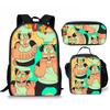 Trendy Popular Novelty pizza tower 3D Print 3pcs/Set Student School Bags Laptop Daypack Backpack Crossbody Lunch bag Pencil Case