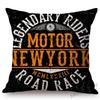Vintage Motorcycle Club Legendary Rider Letter Print Home Decoration Art Sofa Throw Pillow Case Retro Motorbike Cushion Cover