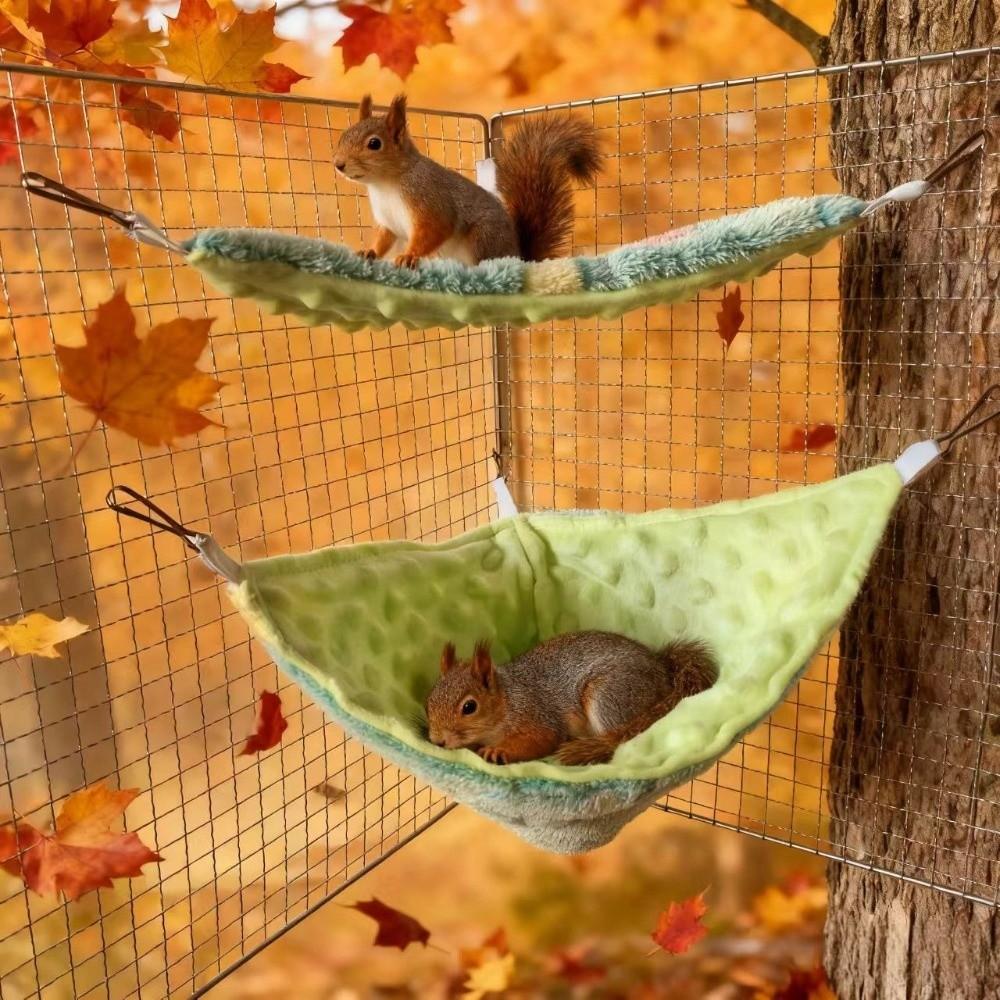 Warm Parrot Cage Hammock Soft Hanging Squirrel Bed Portable Bird Sleeping Bag  For Sugar Glider
