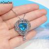 Брендовое ожерелье с подвеской в виде топаза и сапфира, роскошное серебро 925 пробы, свитер, ожерелье, колье, женские очаровательные свадебные украшения