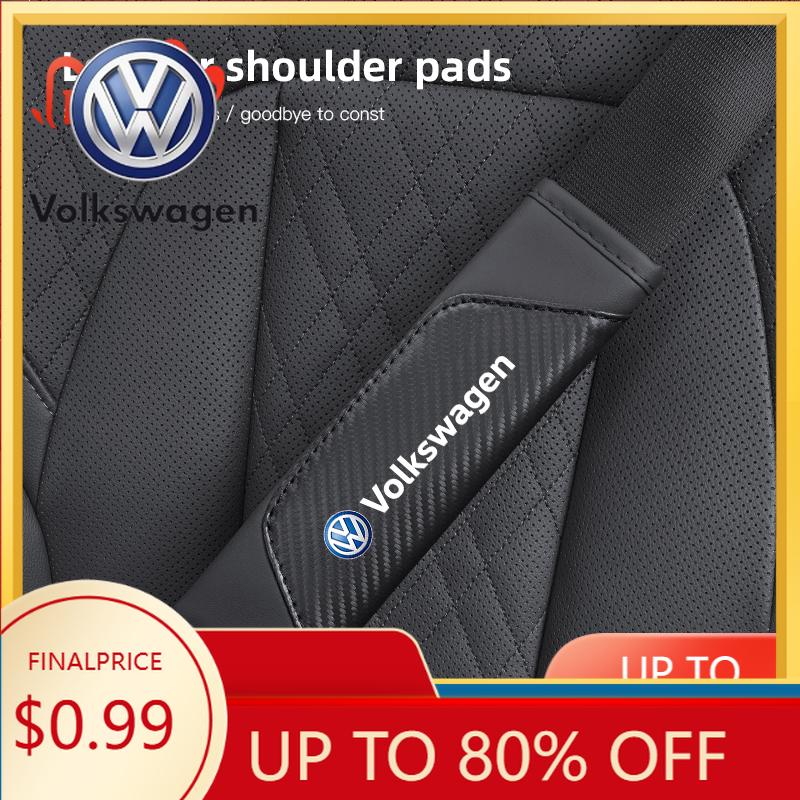 qwe3For VOLKSWAGEN Car Seat Belt Shoulder Pad Leather Seat Belt Cover For Volkswagen Golf Passat B6 Amarok T5 Phaeton CC Tiguan GTI