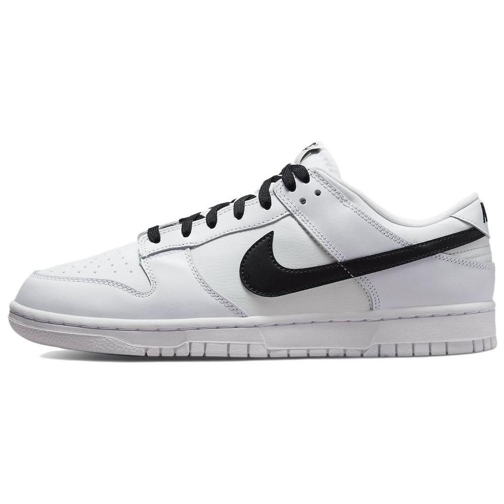 Nike Dunk Low Retro Кожаный Верх Классические Двухцветные Кроссовки Белый Черный DJ6188-101