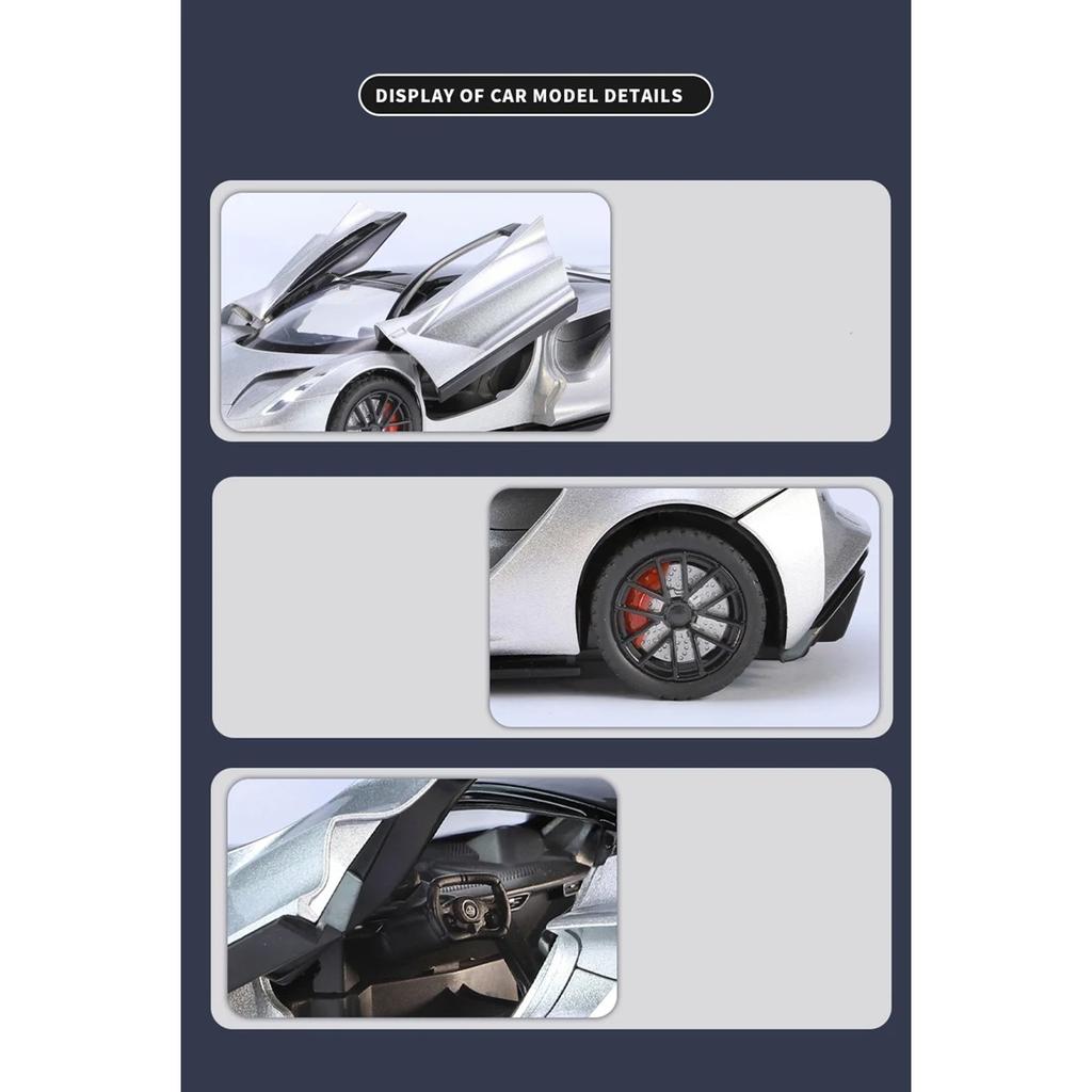 1/24 Lotus EVIJA Alloy Pure Electric Sports Car Model Diecast Metal Track Racing Car Vehicle Model Sound and Light Kids Toys Gift