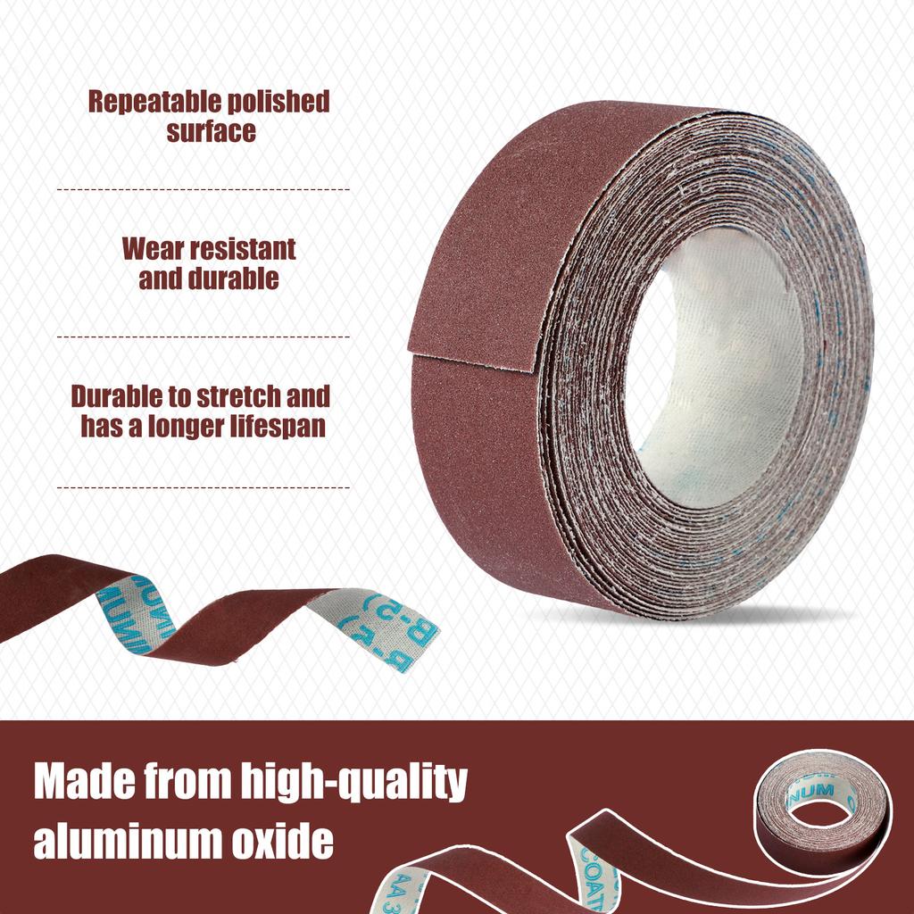 5/6 Roll Long Abrasive Sand Paper Rolls Boxed Aluminum Oxide Sanding Belt Drawable Abrasive Paper80/150/240/320/400/600 Grit