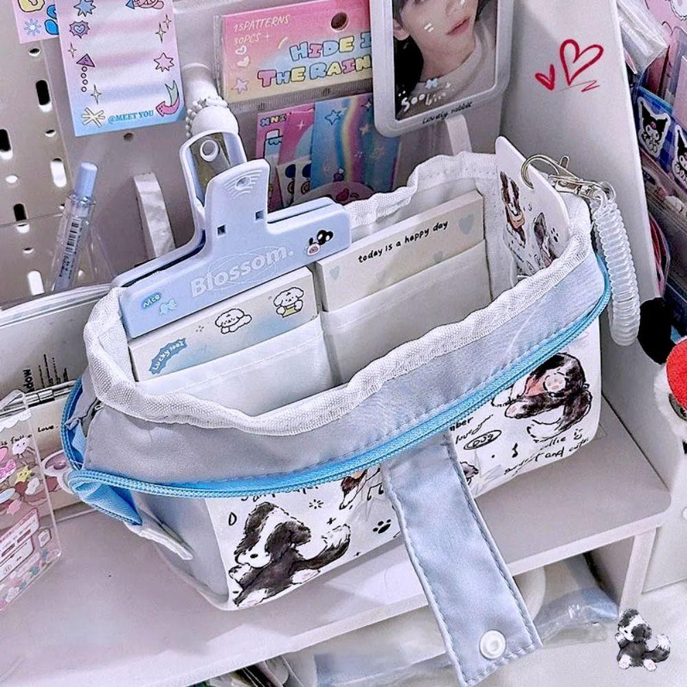 Large Capacity Puppy Stationery Bag Desktop Organizer Animal Pattern Pencil Bag  Stationery