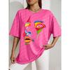 Painted Lady Face Personality Design Print T Shirt Female Street Comfortable T-Shirt