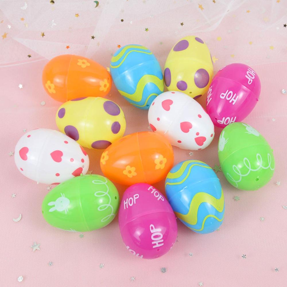 Children's Toys Colourful Easter Egg Fillable Easter Egg Plastic Assorted Eggs DIY Educational Toys